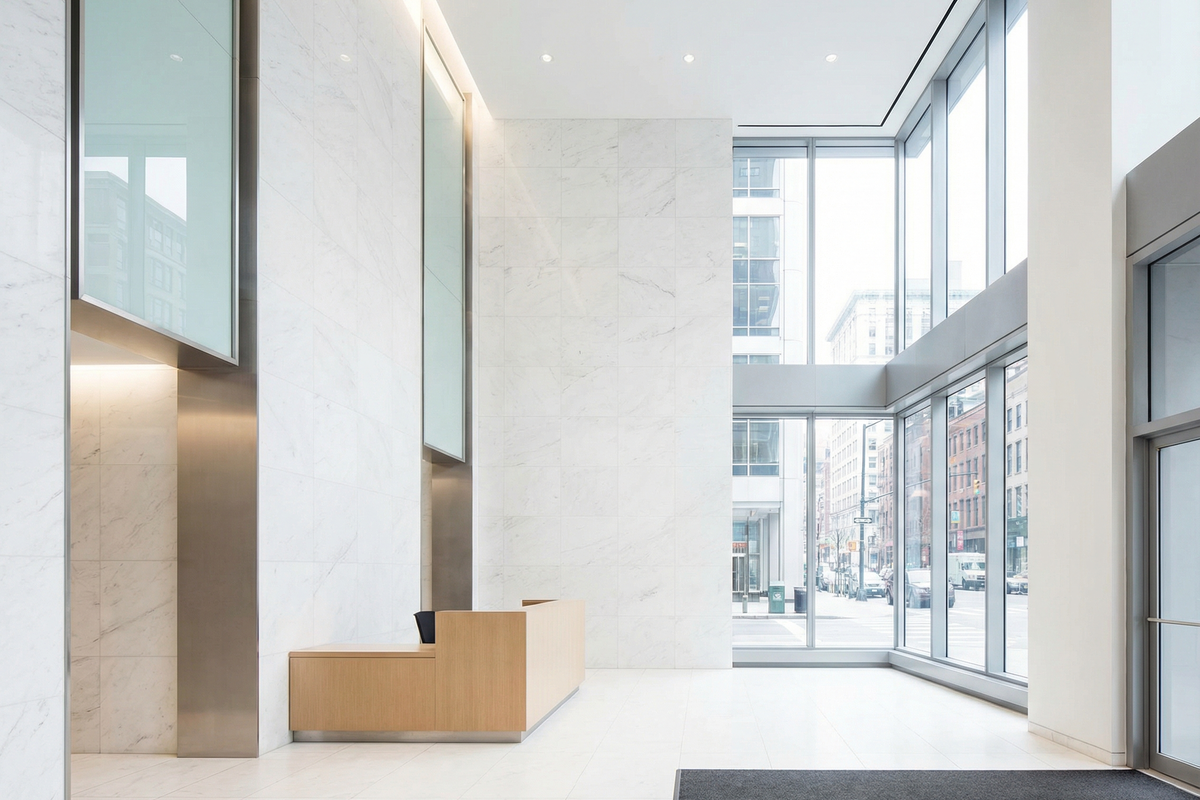 Commercial hallway strip and wax